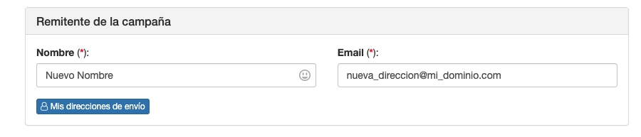 Crear una dirección de envío para Email desde Campañas - Mensagia
