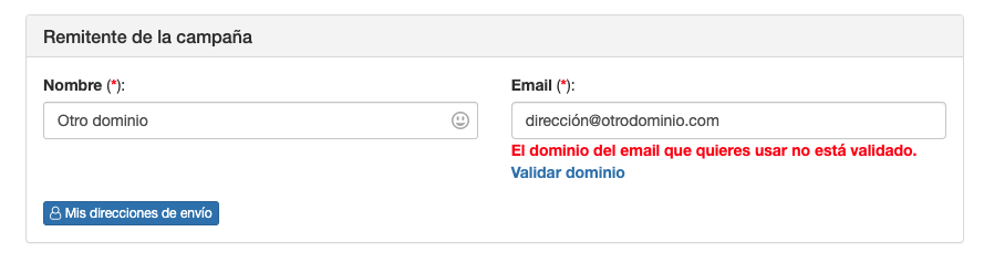 Error Creando una dirección desde Campañas - Mensagia