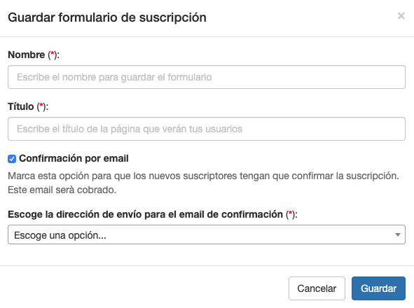 Puedes habilitar la confirmación por email en tu formulario de suscripción - Mensagia